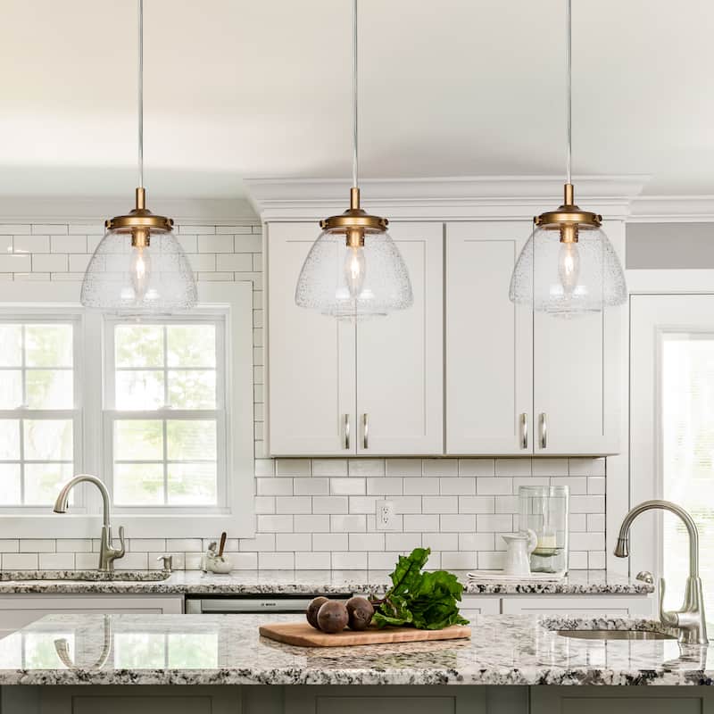 Modern Seeded Glass Mini Pendant Lights Brass Gold Kitchen Island Ceiling Lights