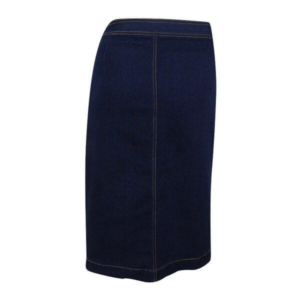 plus size denim midi skirt