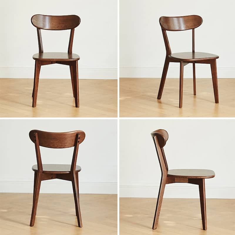 Wood Dining Chairs, Solid Oak Wood Chairs w/ Backrest & Seat