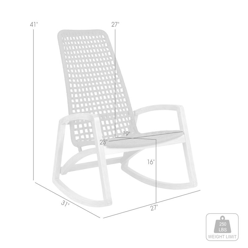 Sequoia Rope & Solid Eucalyptus Wood Indoor / Outdoor Rocking Chair