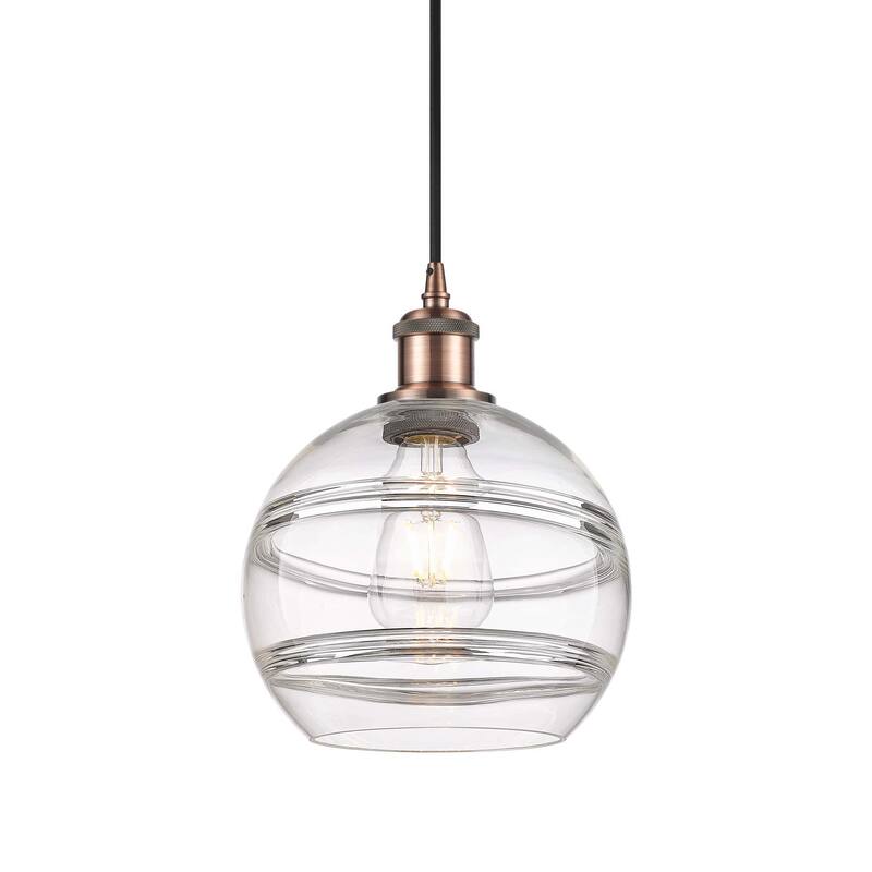 Innovations Lighting 516-1P-10-8 Rochester Pendant Rochester 8" Wide - Antique Copper / Clear