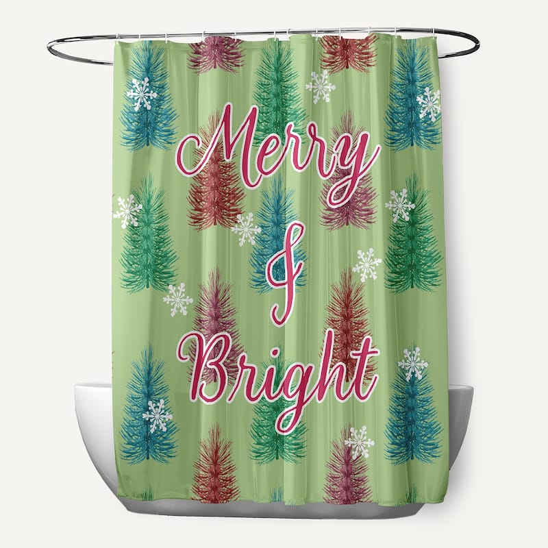 Merry and Bright Shower Curtain - Light Green