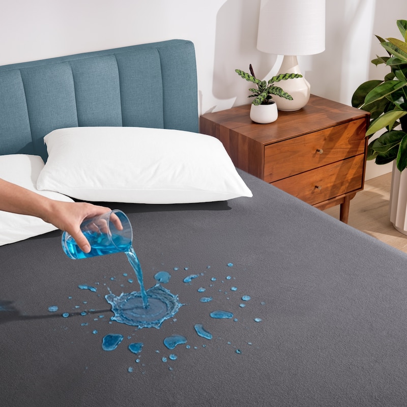 Bare Home Waterproof Breathable Cotton Mattress Protector - Twin XL - Grey