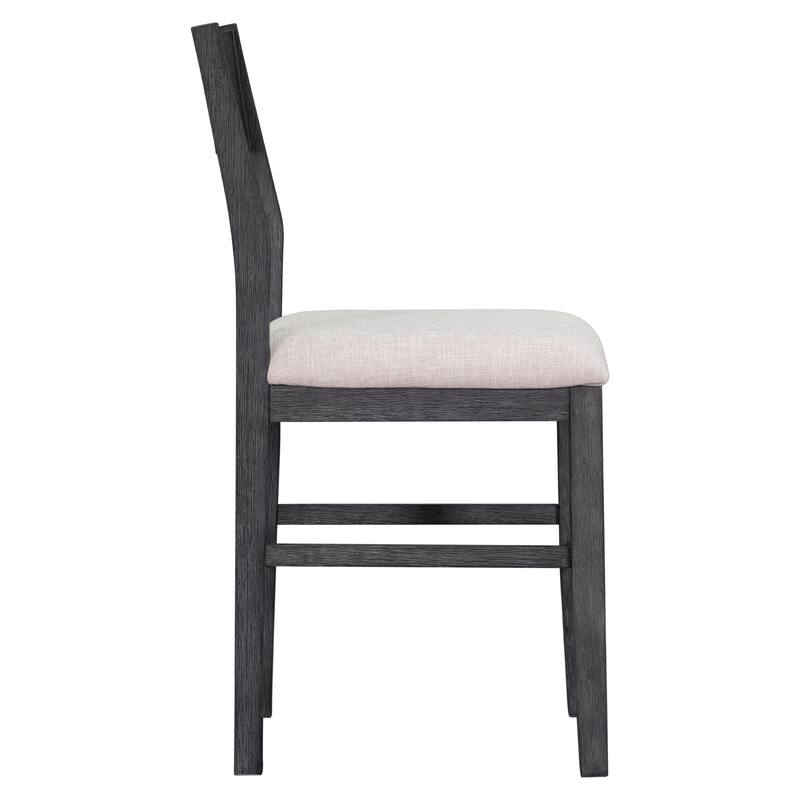 Counter Height 5-Piece Dining Table Set, Kitchen Table Set with Wood Texture Table and Cushioned Chairs