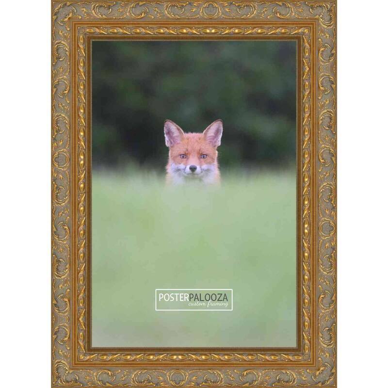 5x7 Traditional Antique Gold Complete Wood Picture Frame with UV Acrylic, Foam Board Backing, & Hardware - Gold