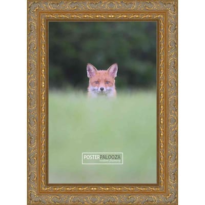 5x7 Traditional Antique Gold Complete Wood Picture Frame with UV Acrylic, Foam Board Backing, & Hardware