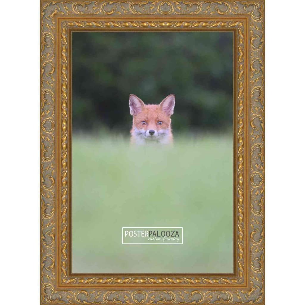 5x7 Traditional Antique Gold Complete Wood Picture Frame with UV Acrylic, Foam Board Backing, & Hardware
