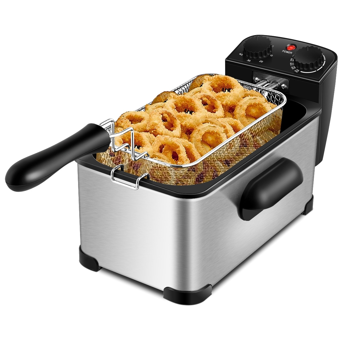 Costway Electric Deep Fryer 3.2/5.3 QT/12/21-Cup Stainless Steel