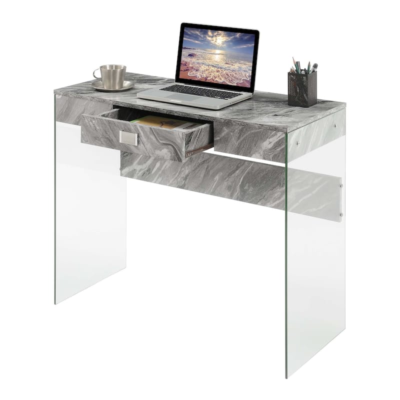 Convenience Concepts SoHo 1 Drawer Glass 36" Desk