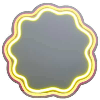 Melannco Round Wavy LED Mirror, 11.8 Inch - N/A