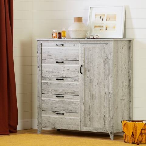 South Shore Lionel Door Chest with 5 Drawers
