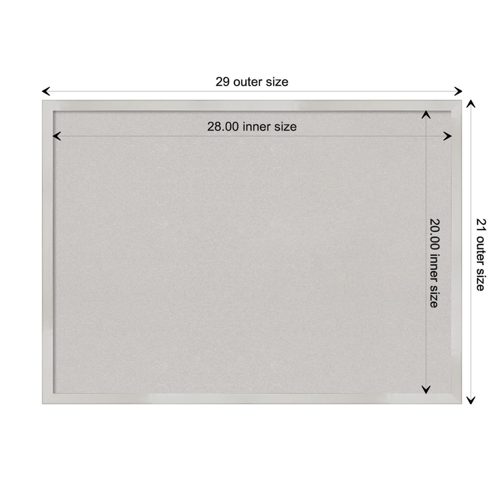 Svelte Wood Framed Grey Corkboard Bulletin Board