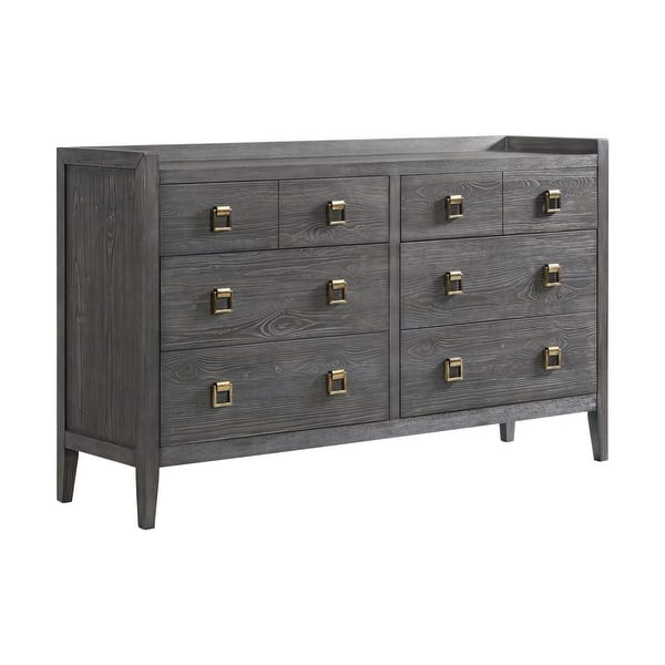 slide 2 of 4, Portia 64" Wide Bedroom Dresser with 6 Drawers, Brushed Brindle Grey