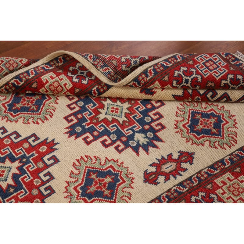 Traditional Kazak Accent Rug Handmade Wool Carpet - 3'5"x 5'1"