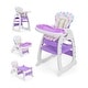 preview thumbnail 1 of 16, Baby High Chair,3 in 1 Highchair, Convertible Toddler Eating Chair for 6 Months to 6 Years, with Adjustable Tray Purple