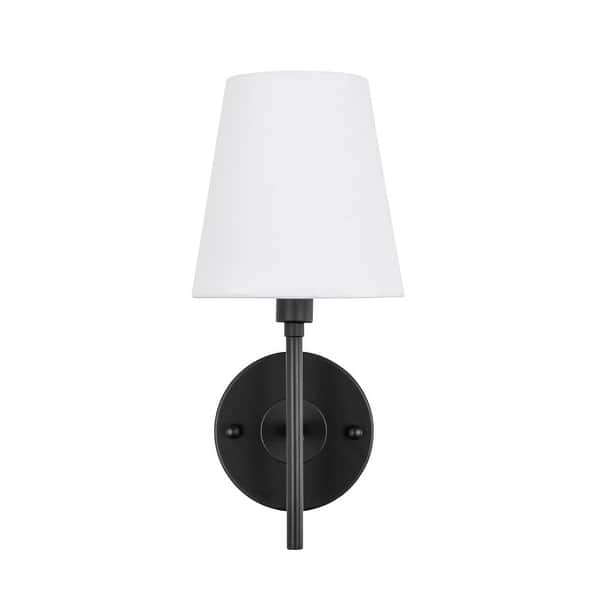 slide 2 of 18, Carlton 1-light White Shade Wall Sconce