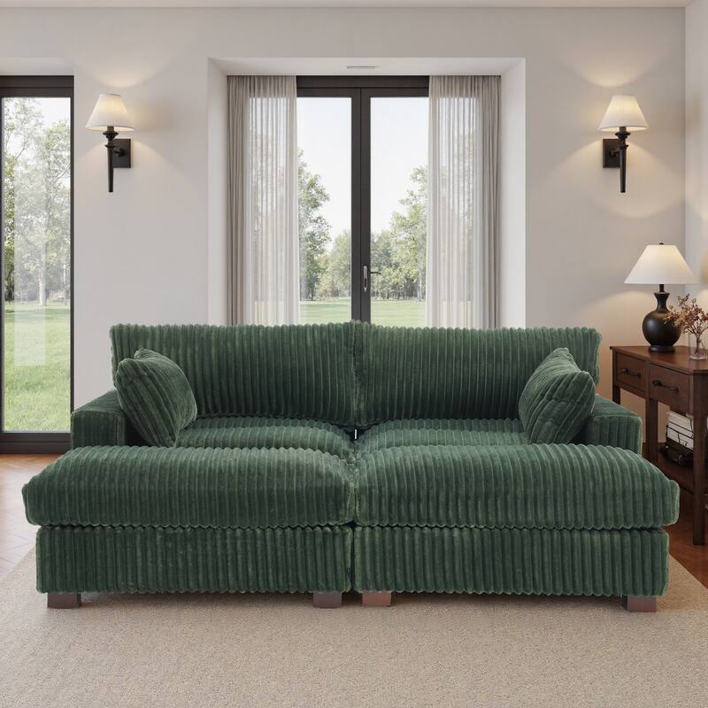 Plush Cloud Couch Modular Sectional Sofa with Ottoman