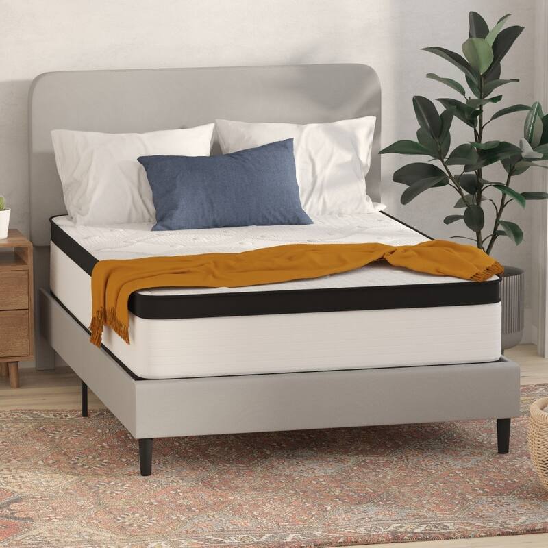 12" Hybrid Firm Pocket Spring Mattress in a Box - White