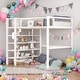 preview thumbnail 20 of 25, Modern Twin Size Loft Bed with 4-Tier Shelves and Storage and 4-step Ladder for Bedroom