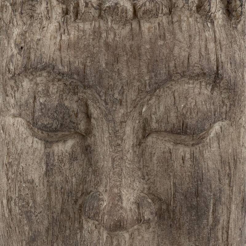 12 Inch Buddha Head Sculpture, Calming Accent Decoration, Polyresin, Brown