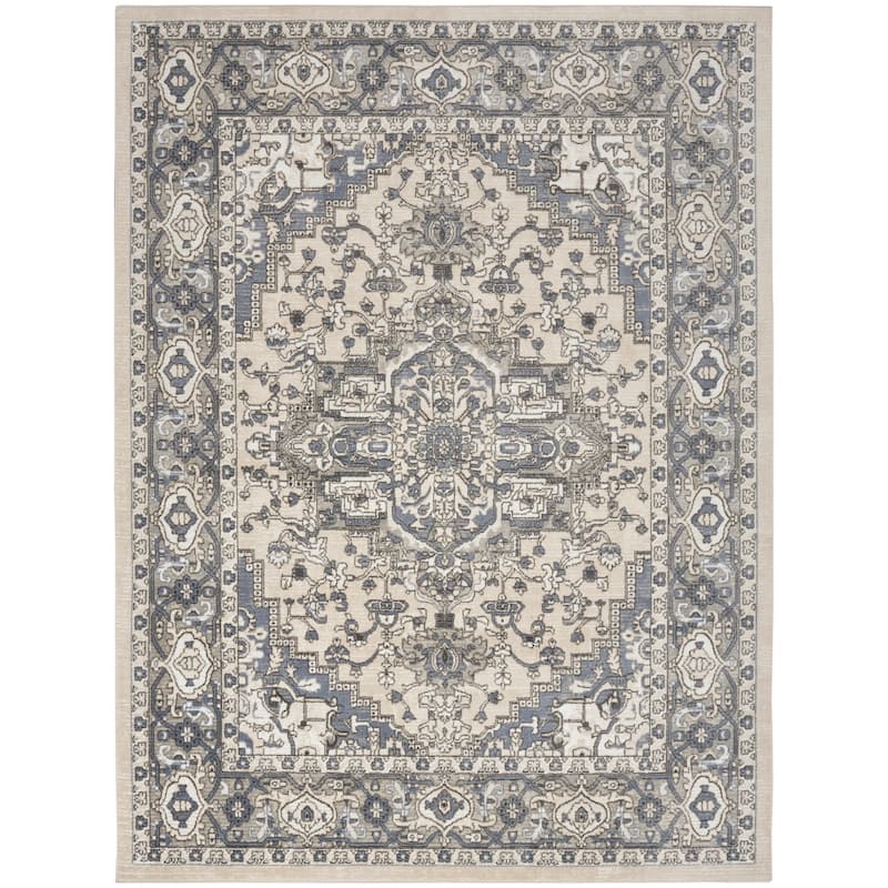 Nourison Concerto Traditional Persian Medallion Area Rug. - 10' x 14' - Ivory/Blue