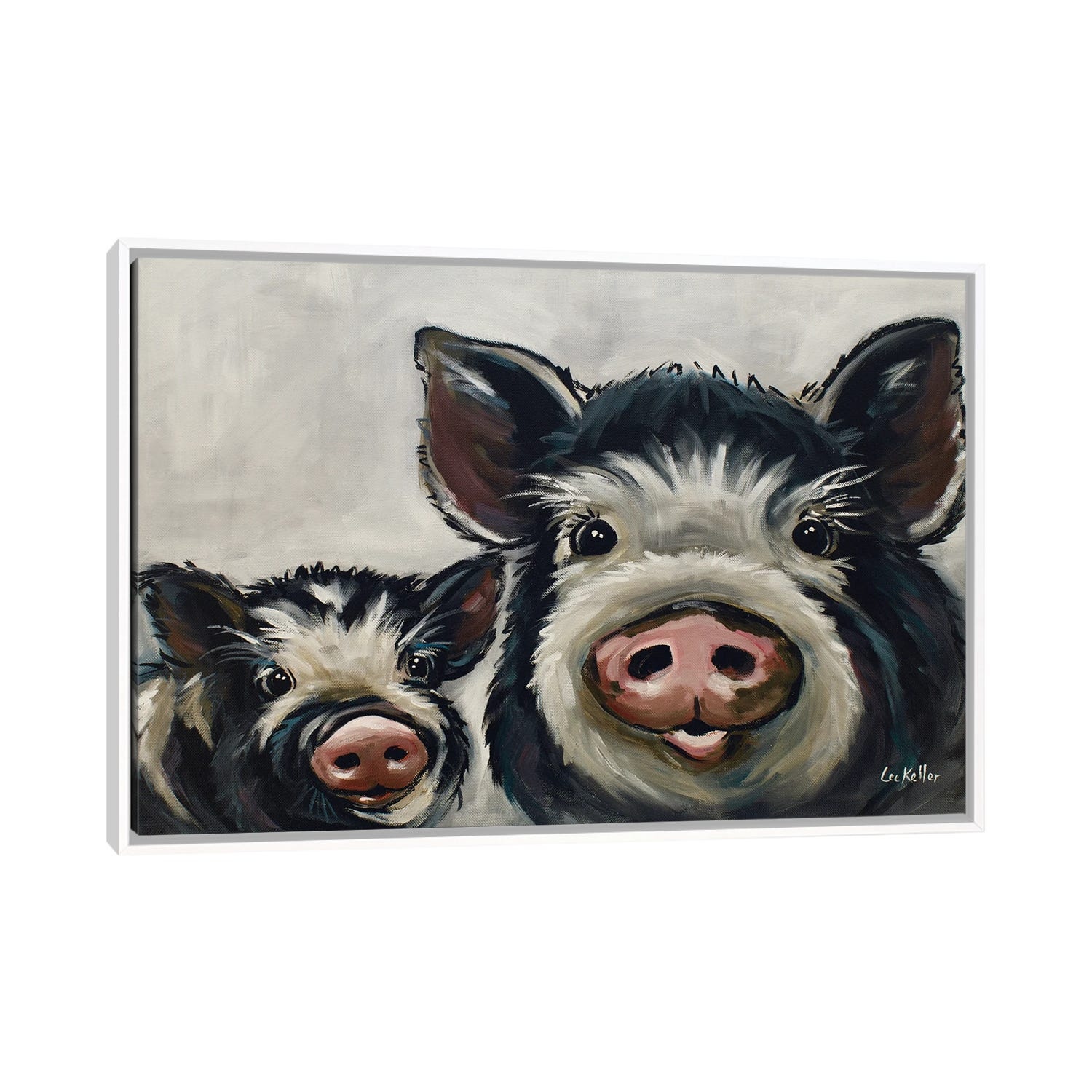 iCanvas Farmhouse Pig Art Mini Me II by Hippie Hound Studios Framed Canvas Print Bed Bath Beyond 36607799