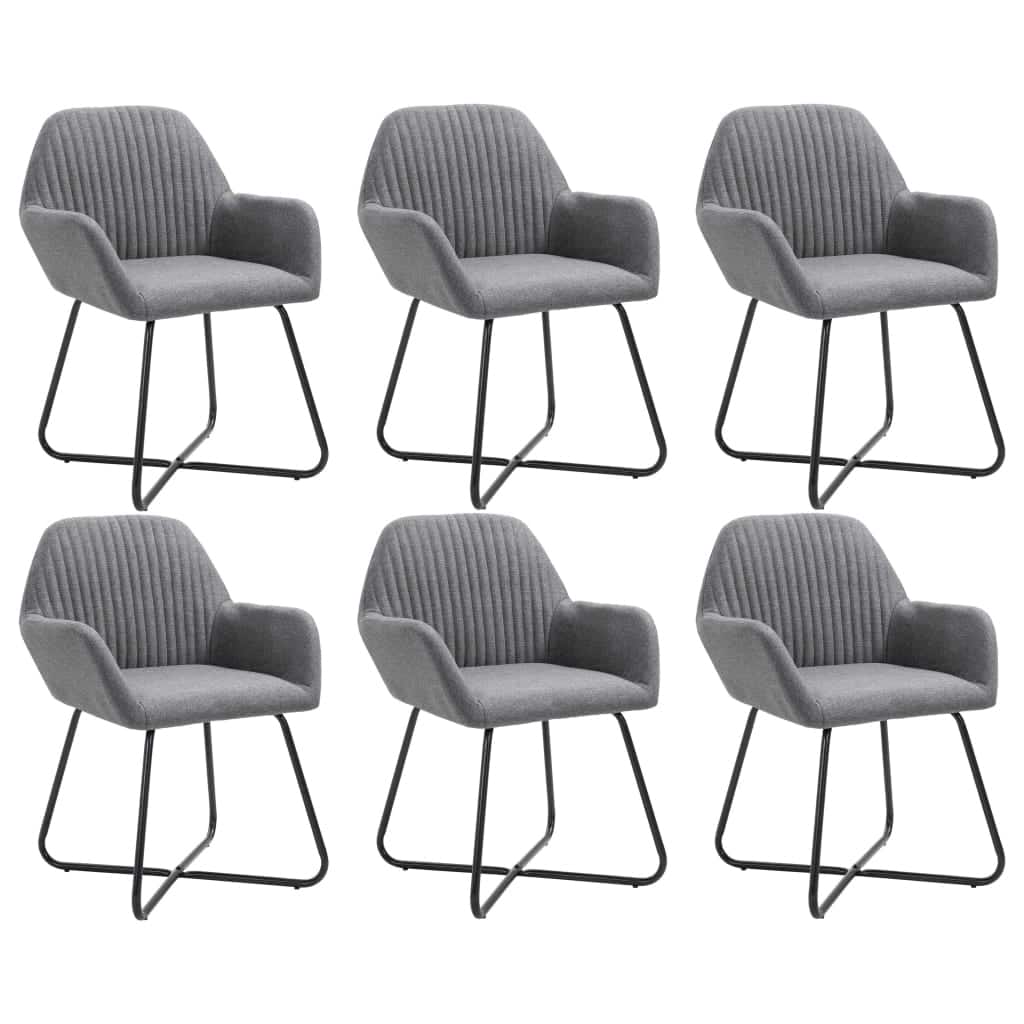 vidaXL Dining Chairs 6 pcs Dark Gray Fabric