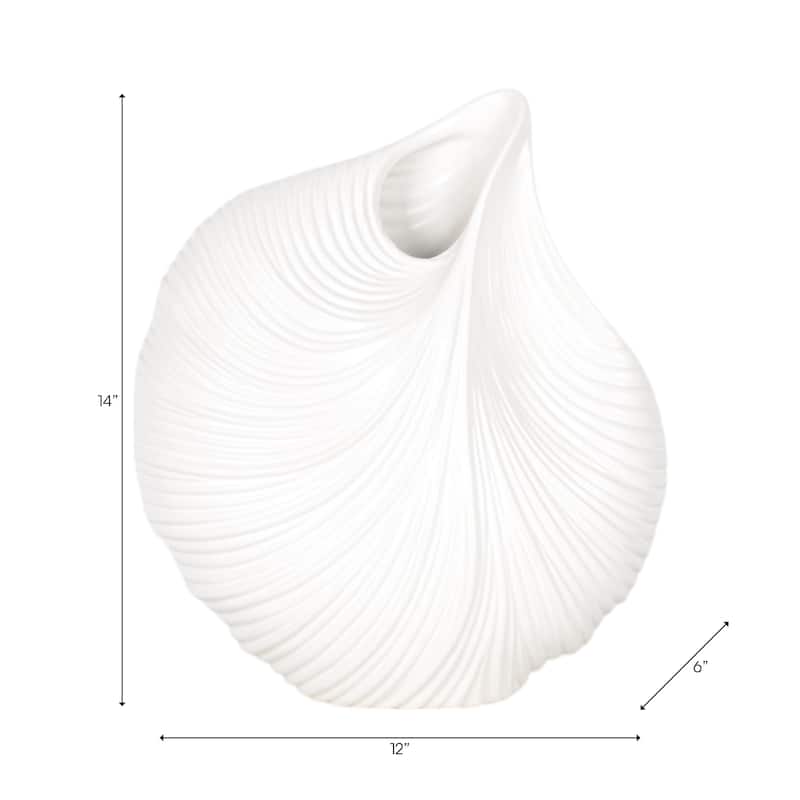 Ceramic Vase Sculptural Curved Design with Textured Detailing