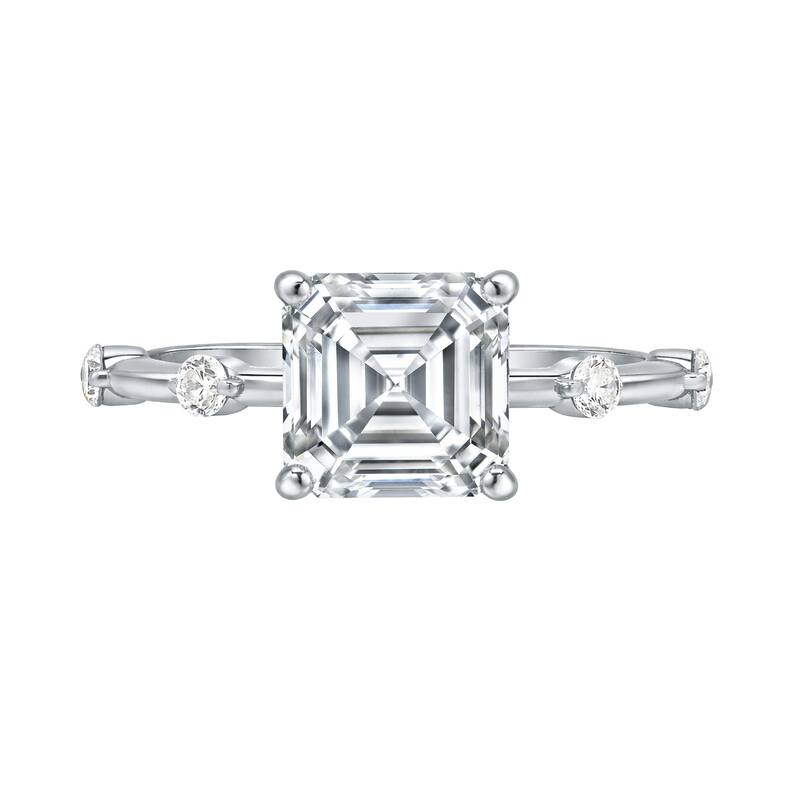 Auriya 14K Gold Tapered Asscher Lab Grown Diamond Engagement Ring 1.12 - 5.28ct. tw. (F-G, VS) - 5.00 carats - 6.5 - White