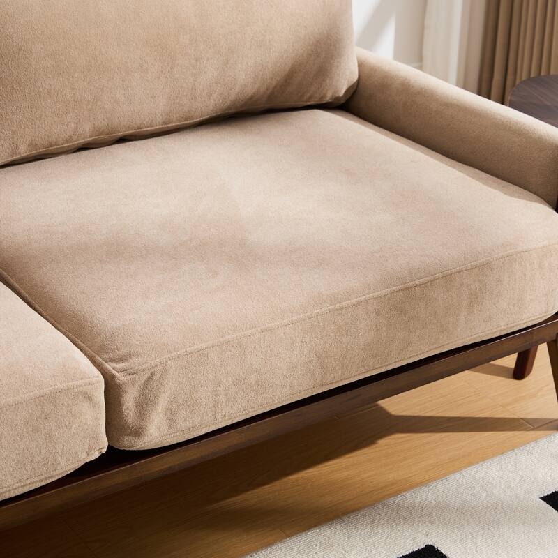 Christopher Knight Home - Mid-Century Modern 3-Seater 74" Upholstered Sofa with Solid Wood Frame
