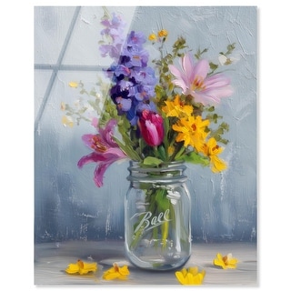 Wildflowers in Glass Floral Wall Art Acrylic Print by Art Remedy - Bed ...