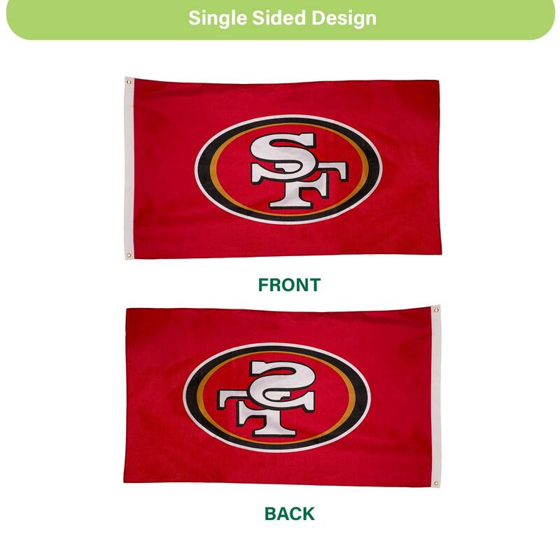 San Francisco 49ers Single Sided Flag w/ 2 Grommets, 3'x5'