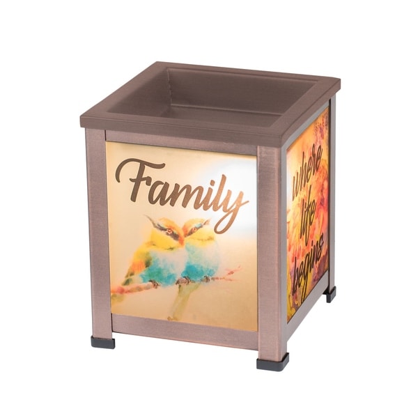 5" Antique Bronze Finish "Family where life begins" Printed Interchangeable Warmer - N/A