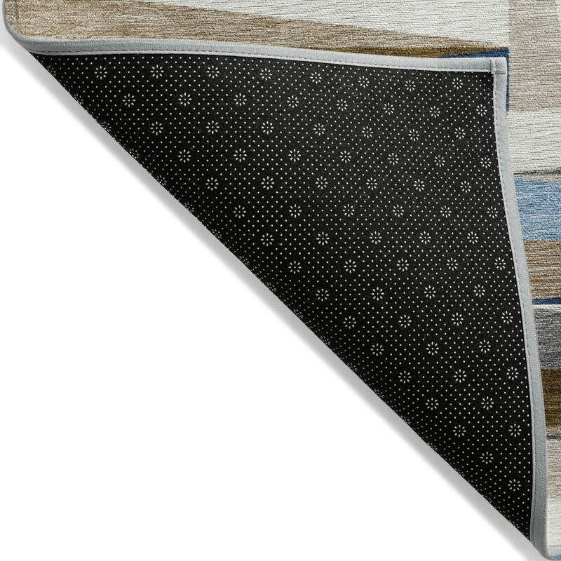Machine Washable Indoor/ Outdoor Contemporary Mosaic Chantille Rug