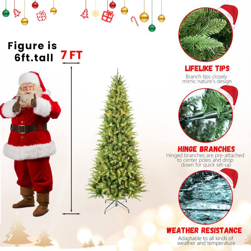 Pre-lit PE&PVC Green Christmas Tree - N/A