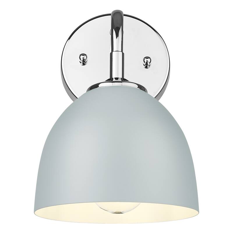 Yep by Golden Lighting Zoey 1-light Wall Sconce in Chrome and Matte Gray shade