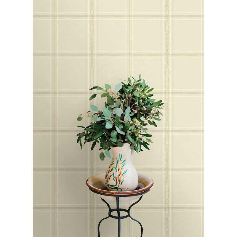 Chesapeake Auberge Ivory Plaid Wallpaper