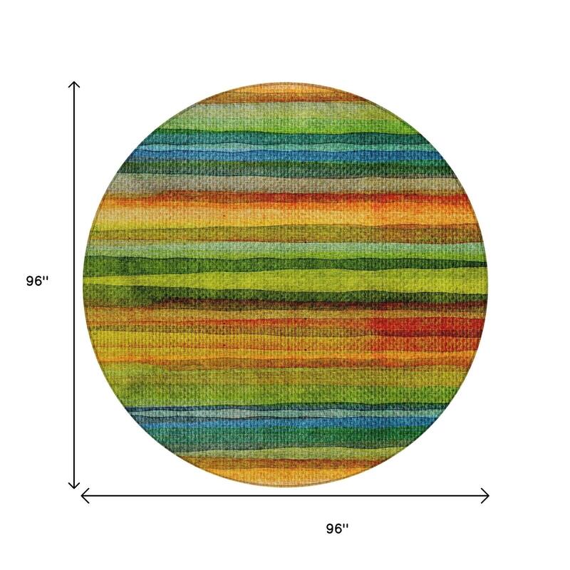 HomeRoots Striped Transitional Rectangle Outdoor Rug