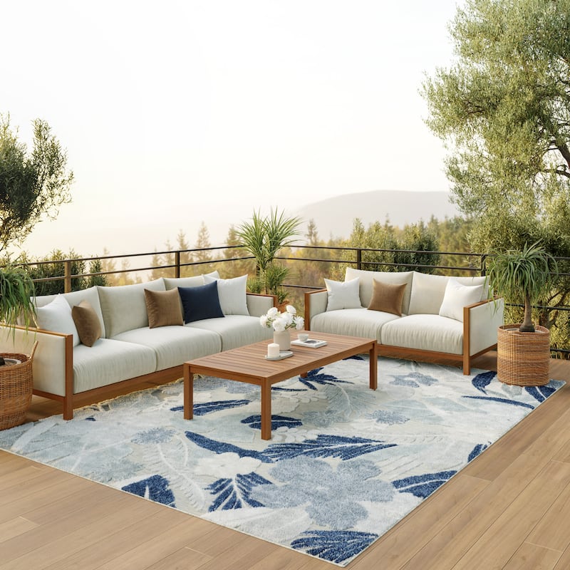 Nourison Suncoast Indoor/Outdoor Floral Area Rug.