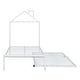 preview thumbnail 3 of 16, White Twin Size Metal Platform Bed with Trundle and House-Shaped Headboard