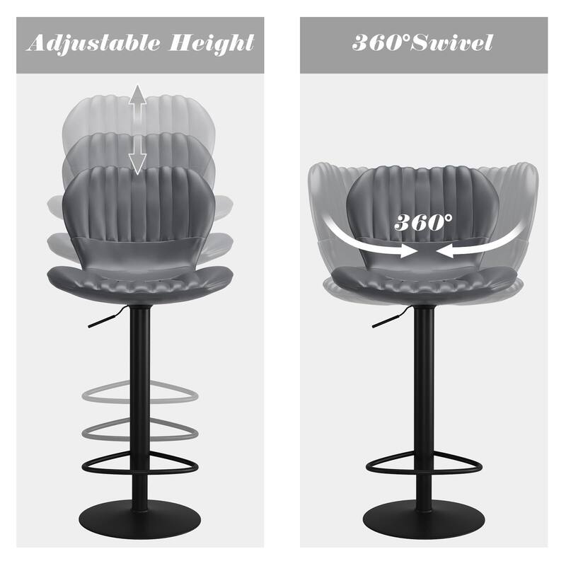 Swivel Barstools, Kitchen Counter Height Bar Chairs with Armrest and Back for Bar