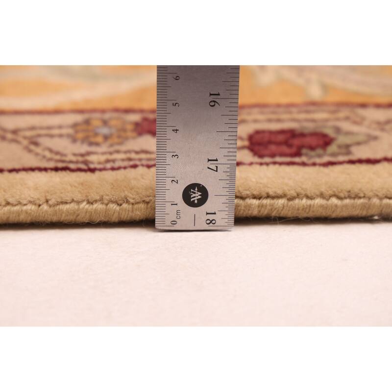 ECARPETGALLERY Hand-knotted Finest Agra Jaipur Beige Wool Rug - 6'0 x 9'3