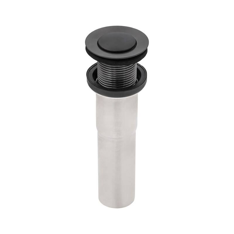 Ruvati Push Pop-up Drain for Bathroom Sinks without Overflow - Gunmetal Black Stainless Steel - RVA5103BL
