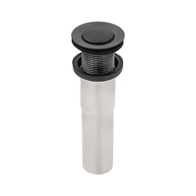 Ruvati Push Pop-up Drain for Bathroom Sinks without Overflow - Gunmetal Black Stainless Steel - RVA5103BL