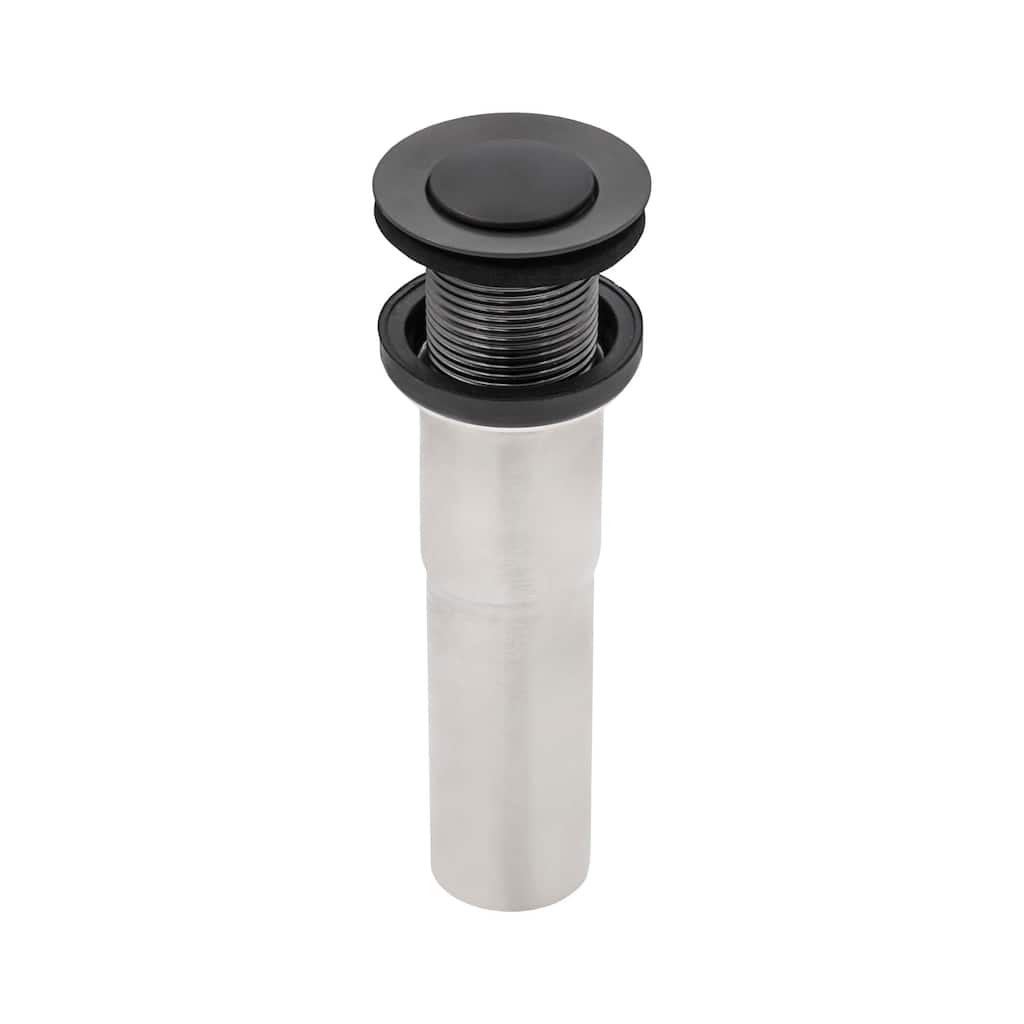 Ruvati Push Pop-up Drain for Bathroom Sinks without Overflow - Gunmetal Black Stainless Steel - RVA5103BL