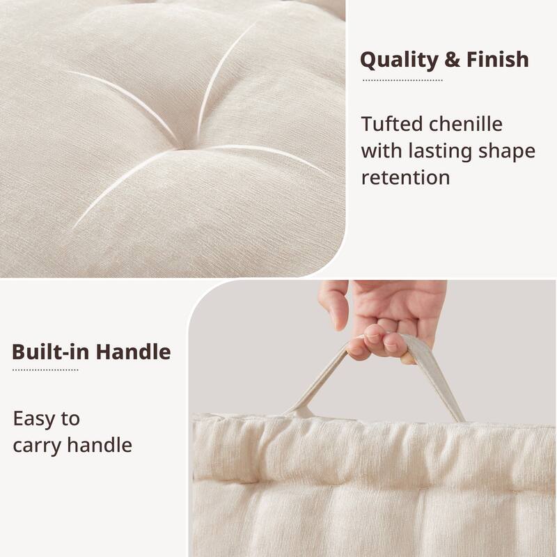 Intelligent Design Azza Poly Chenille Square Floor Pillow Cushion