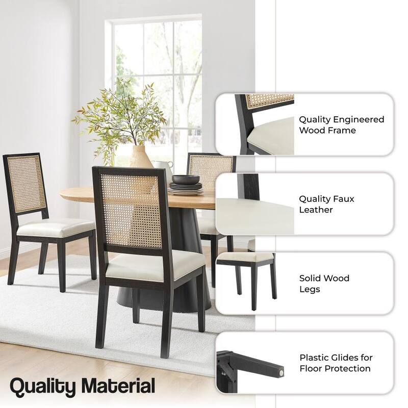 NPD Furniture Dover Faux Leather Dining Side Chair (Set of 2)