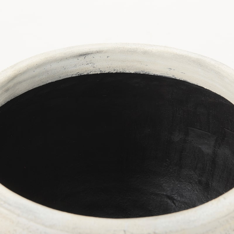 Boscia White and Black Ceramic Floor Vase