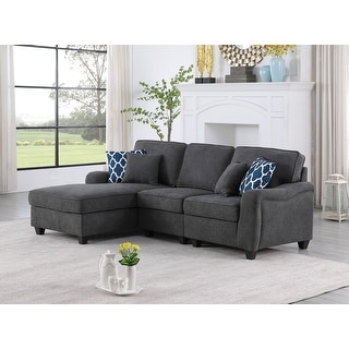 3 Piece Woven Sectional Sofa with Chaise in Dark Gray - Bed Bath ...