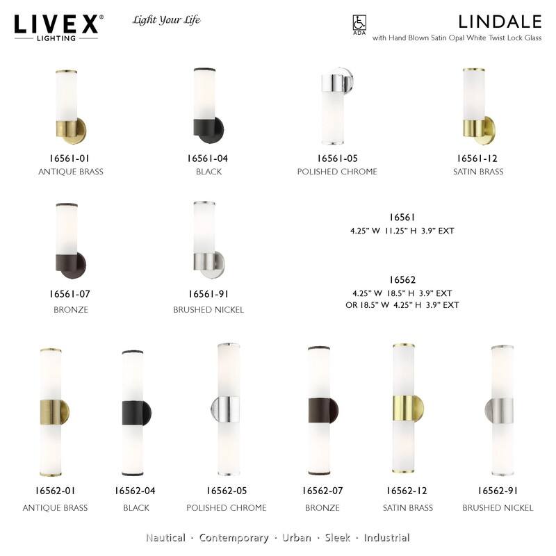 Livex Lighting 1 Light ADA Single Sconce, 16561-01 - 4.25" W x 11.25" H x 3.9" Ext.